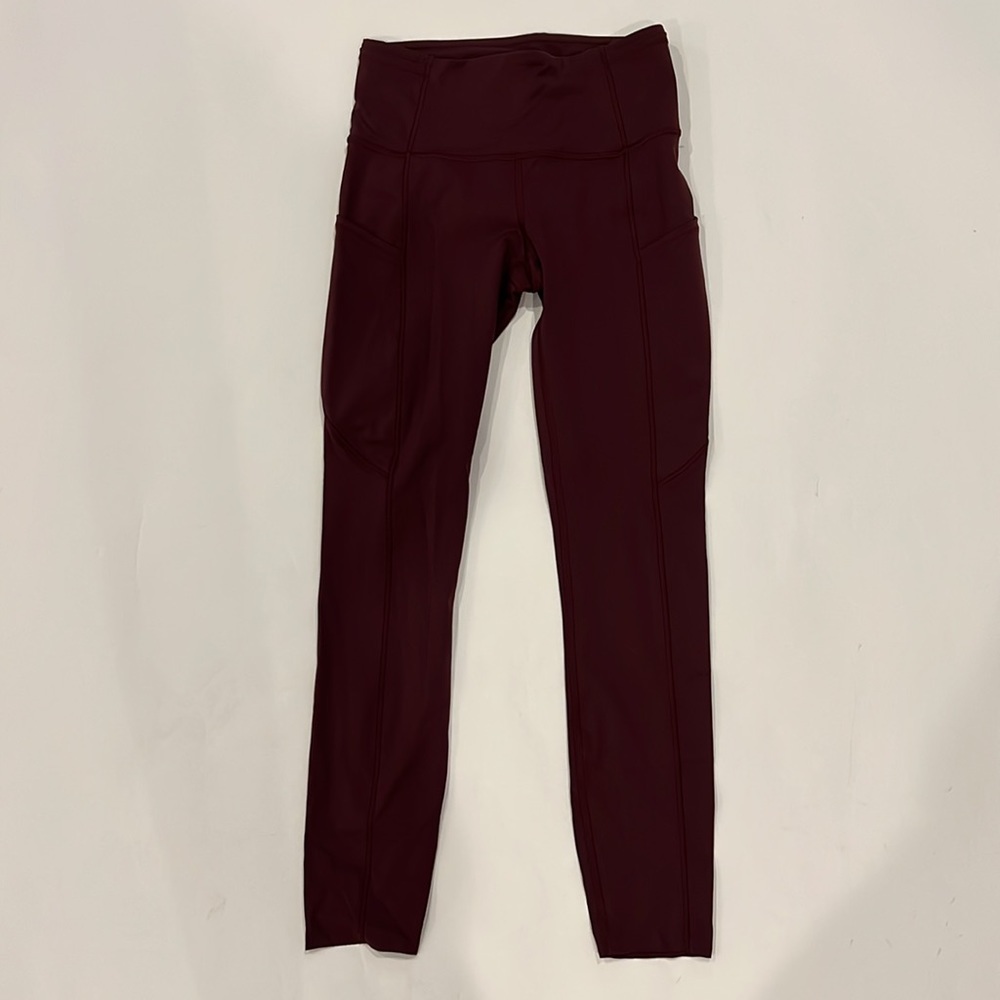 lululemon fast and free red merlot High-Rise Pant with
Pockets 25" NWOT - Picture 4 of 11